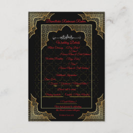 ラグジュアリー ブラック&ゴールド ムスリム ウェディング 詳細カード エンクロージャーカード