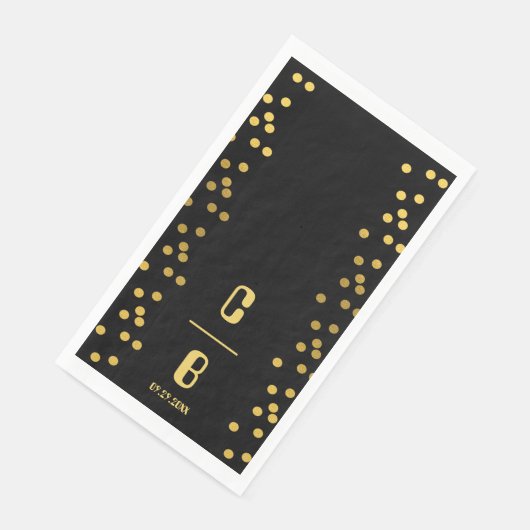 ラグジュアリー ブラック ゴールド モノグラム ウェディング (コーナー)