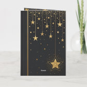 ラグジュアリー ブラック＆ゴールド 新年のグリーティングカード カード (裏面)