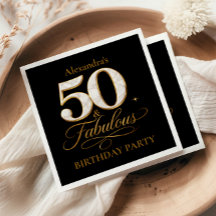 ラグジュアリー ブラック ゴールド 50 & ファビュラス バースデー