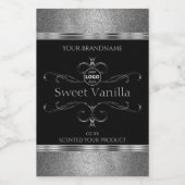 ラグジュアリー ブラック シルバー オルネイト プロダクト ラベル ロゴを追加 (シングルラベル)