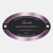 ラグジュアリー ブラック パープル シャイニー ブリリアント 製品ラベル 楕円形シール (正面)