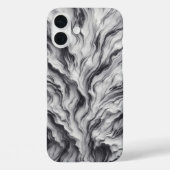 ラグジュアリー ブラック&ホワイト マーブルケース - ディープレイヤード Case-Mate iPhoneケース (裏面)