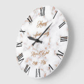 ラグジュアリー ブラッシュ グリッター ピンク ホワイト マーブル カスタマイズ ラージ壁時計 (傾斜)