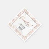 ラグジュアリー ブラッシュ ピンク ローズ ゴールド フローラル コックテール パーティー スタンダードカクテルナプキン (角)