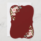 ラグジュアリー ブラッシュ フローラル ゴールド フレーム ブライダル ティーパーティー 招待状 (裏面)