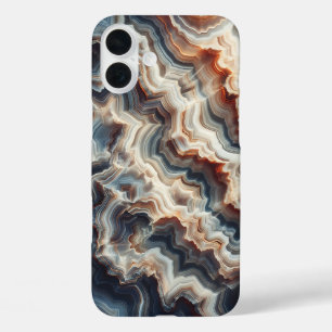 ラグジュアリー ブルーアンバー瑪瑙 スマホケース - 繊細 iPhone 16 PLUSケース