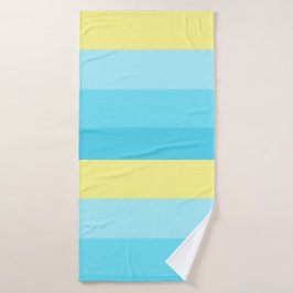 ラグジュアリー ブルー ストライプ バスタオル - ソフト & スタイリッシュ