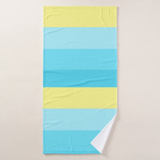 ラグジュアリー ブルー ストライプ バスタオル - ソフト & スタイリッシュ (バスタオル)