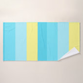 ラグジュアリー ブルー ストライプ バスタオル - ソフト & スタイリッシュ (バスタオル)