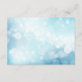 ラグジュアリー ブルー ボケ グリッター ライト ウェディング レセプション エンクロージャーカード (裏面)