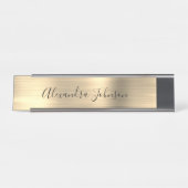 ラグジュアリー&プロフェッショナルゴールドフォイルモダン デスクネームプレート (正面)