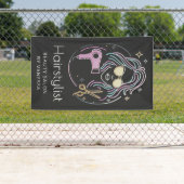 ラグジュアリー ヘアスタイリスト ビューティー サロン モダン ブラック 横断幕 (インサイチュ)