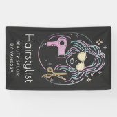 ラグジュアリー ヘアスタイリスト ビューティー サロン モダン ブラック 横断幕 (横)