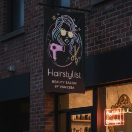 ラグジュアリー ヘアスタイリスト ビューティー サロン モダン ブラック 横断幕