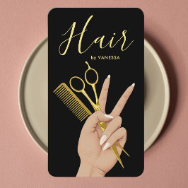 ラグジュアリー ヘアスタイリスト 美容師 シック ビューティー QRコード 名刺