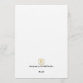 ラグジュアリー ベージュ & ゴールド ウェディング サンクス カード | エレガ (裏面)