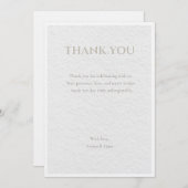 ラグジュアリー ベージュ & ゴールド ウェディング サンクス カード | エレガ (正面/裏面)