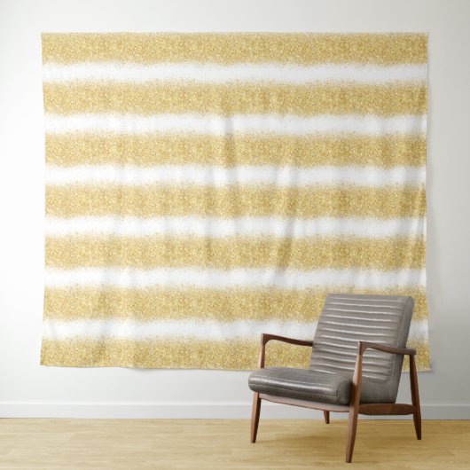 ラグジュアリー ホワイト ゴールド グリッター タペストリー (インサイチュ(横))