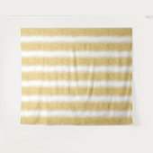 ラグジュアリー ホワイト ゴールド グリッター タペストリー (正面(横))