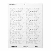 ラグジュアリー ホワイト マーブル スクリプト 現代の発送先住所 ラベル (フルシート)