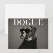 ラグジュアリー ボクサー犬の肖像画 ポストカード (正面/裏面)