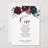 ラグジュアリー ボーホー フラワーテーブルナンバー1 席次表 招待状 (正面)