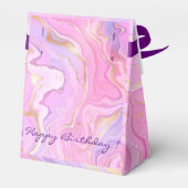 ラグジュアリー マーブル グリッター ピンク パープル ゴールド フェイバーボックス (裏面サイド)