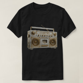 ラグジュアリー マーブル＆ゴールド ヴィンテージ90年代 ブームボックス ラジオ Tシャツ