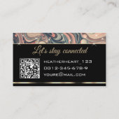 ラグジュアリー マーブル ピンク スターズ QRコード付き 名刺 (裏面)