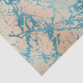 ラグジュアリー マーブル | 美しいイエローとコーラル ティール ベイン 薄葉紙 (詳細)