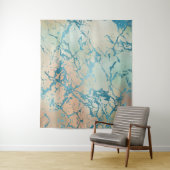 ラグジュアリー マーブル | 美しいコーラルとターコイズの背景 タペストリー (インサイチュ)