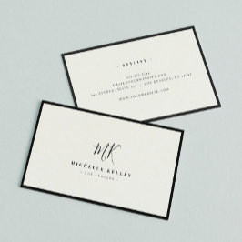 ラグジュアリー　ミニマルモノグラム　ブラックアイボリー　シックスタイリッシュ 名刺