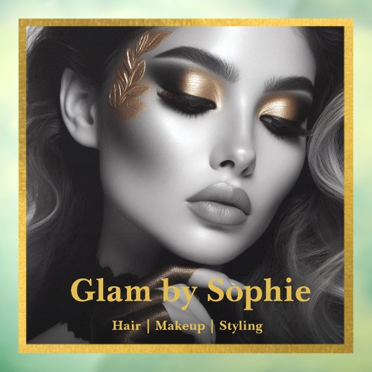 ラグジュアリー メイクアップ アーティスト ドア クリング - カスタマイズ可能 デザ ウィンドウサイン (シート3)