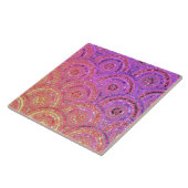 ラグジュアリー メタル フォイル グリッター ピンク ゴールド ドット サークル タイル (側面)