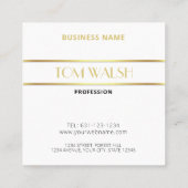 ラグジュアリー モダン エレガント ゴールド モノグラム スクエア スクエア名刺 (裏面)