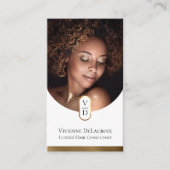 ラグジュアリー モダン ゴールド モノグラム ヘア スタイリスト サロン 名刺 (正面)