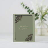 ラグジュアリー モダン サージグリーン ゴールド ブライズメイド 提案 招待状 (スタンド正面)