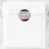 ラグジュアリー モダン シルバー パープル タイガー オリジナルテキスト追加 ラウンドシール (バッグ)