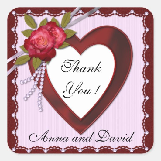 ラグジュアリー モダン バーガンディ あなたのテキストを追加 スクエアシール (正面)