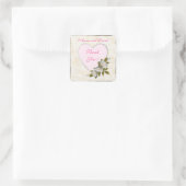 ラグジュアリー モダン フラワー オリジナルテキストを追加 スクエアシール (バッグ)