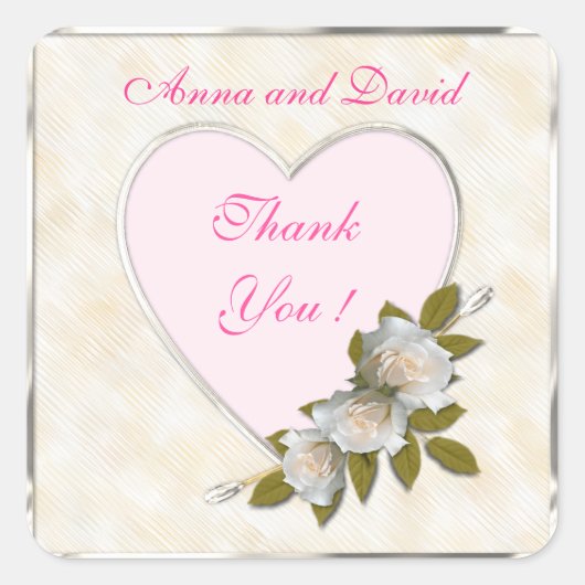 ラグジュアリー モダン フラワー オリジナルテキストを追加 スクエアシール (正面)