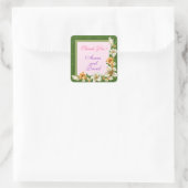 ラグジュアリー モダン フラワー オリジナルテキスト追加 スクエアシール (バッグ)