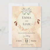 ラグジュアリー ユニーク ウェディング カード – 個人名入れ ゴールド (正面)