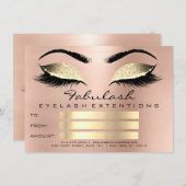 ラグジュアリー ラッシュ ピンク ゴールド メイクアップ 証明書 ギフト (正面/裏面)