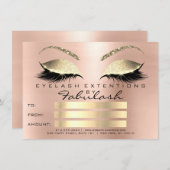 ラグジュアリー ラッシュ ローズゴールド メイクアップ 証明書 ギフト (正面/裏面)