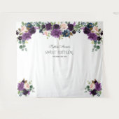 ラグジュアリー ラベンダー ピンク ブルー 花柄 スイート16 小道具 タペストリー (正面(横))