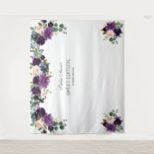 ラグジュアリー ラベンダー ピンク ブルー 花柄 スイート16 小道具 タペストリー (正面)