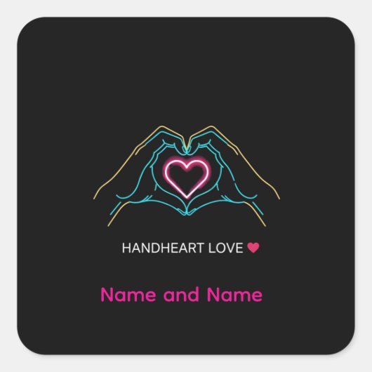 ラグジュアリー リアル カップル ハンド イン ハンド ゴールド リング アン スクエアシール (正面)