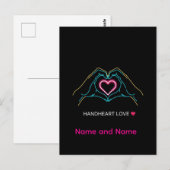 ラグジュアリー リアル カップル 手をつなぐ ゴールドリング アン ポストカード (正面/裏面)